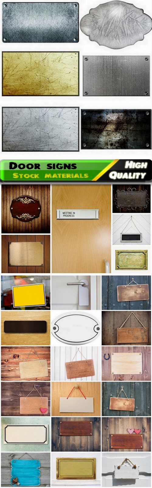 Door sign and tags and shape for text - 25 HQ Jpg