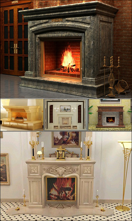 [Max] Classic Fire Place & Radiator