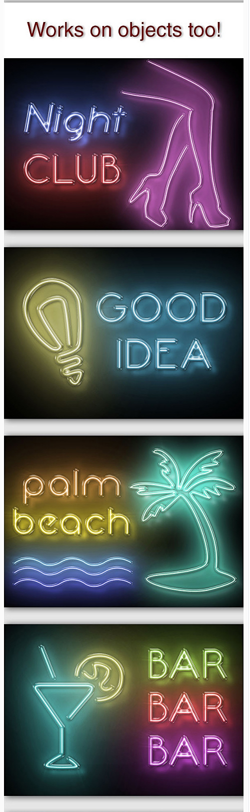 Neon Text Effect - Photoshop Actions A4 300DPI