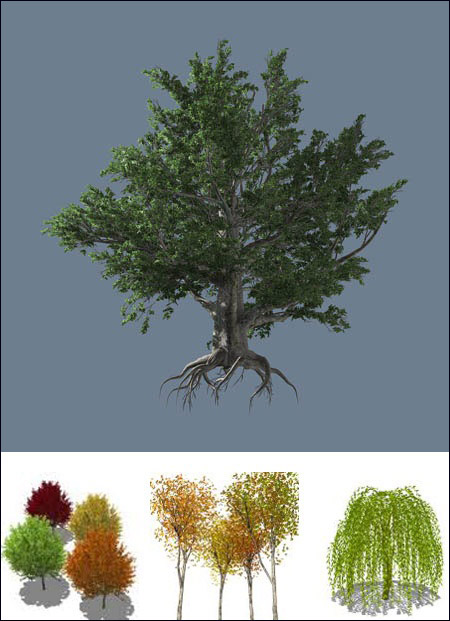 120 Formfonts Trees for Google Sketchup (Low Poly)